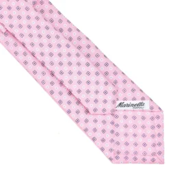 CRAVATTA SARTORIALE CLASSICA IN SETA ROSA Microfantasia fiore