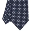 CRAVATTA SARTORIALE CLASSICA IN SETA BLU SCURO Microfantasia fiore