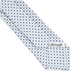 CRAVATTA SARTORIALE CLASSICA IN SETA BIANCA Microfantasia fiore