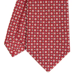 CRAVATTA SARTORIALE CLASSICA IN SETA BORDEAUX Microfantasia fiore