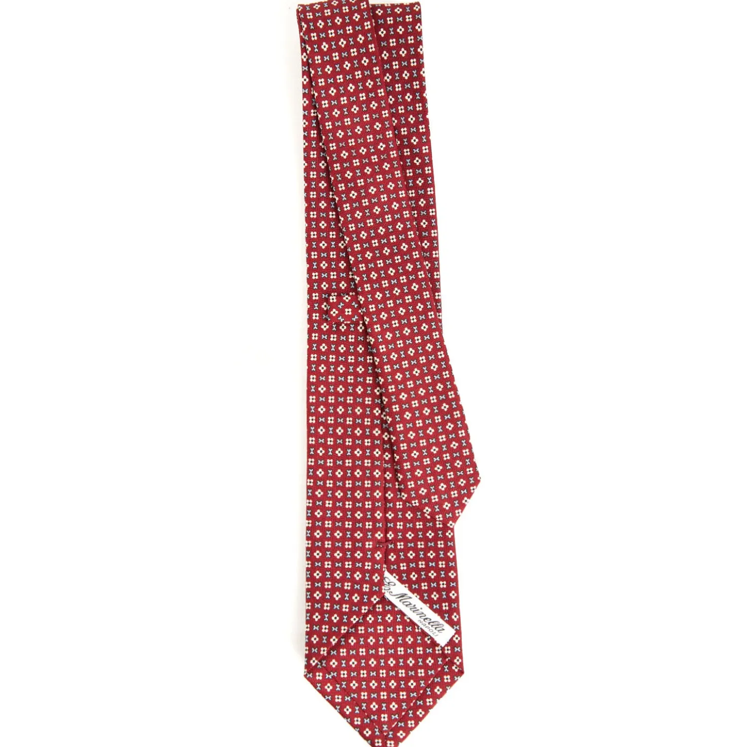 CRAVATTA SARTORIALE CLASSICA IN SETA BORDEAUX Microfantasia fiore