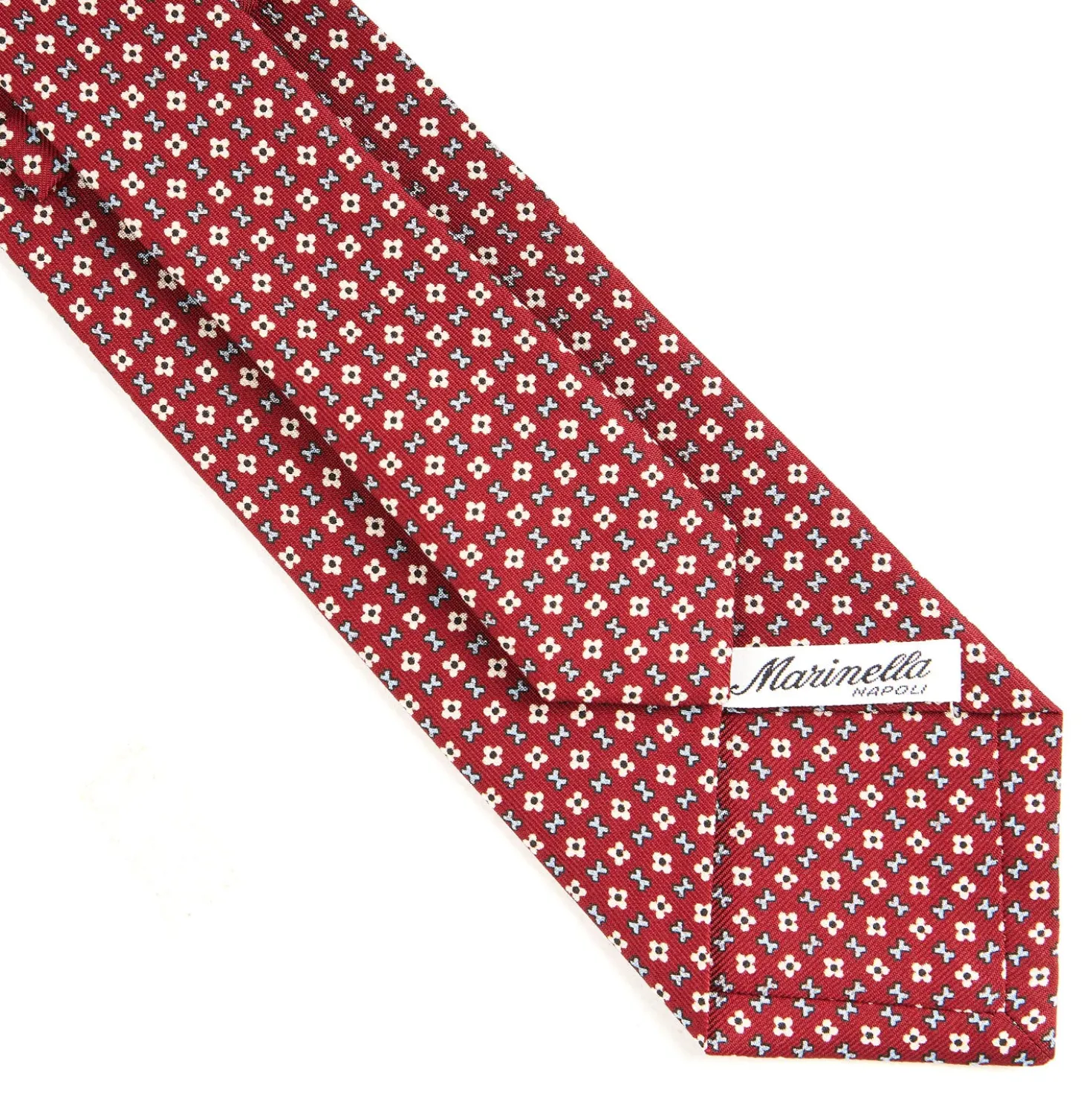 CRAVATTA SARTORIALE CLASSICA IN SETA BORDEAUX Microfantasia fiore