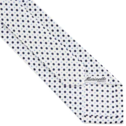 CRAVATTA SARTORIALE CLASSICA IN SETA BIANCA Microfantasia fiore