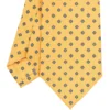 CRAVATTA SARTORIALE CLASSICA IN SETA GIALLA Microfantasia fiore