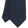 CRAVATTA SARTORIALE CLASSICA IN SETA BLU SCURO Microfantasia fiore