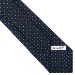 CRAVATTA SARTORIALE CLASSICA IN SETA BLU SCURO Microfantasia fiore