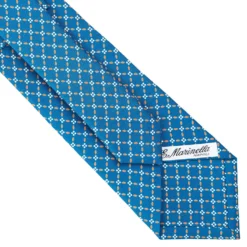 CRAVATTA SARTORIALE CLASSICA IN SETA BLU MEDIO Microfantasia fiore
