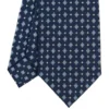 CRAVATTA SARTORIALE CLASSICA IN SETA BLU SCURO Microfantasia fiore