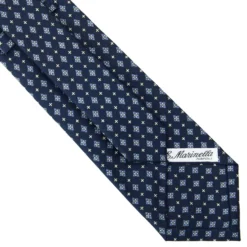 CRAVATTA SARTORIALE CLASSICA IN SETA BLU SCURO Microfantasia fiore