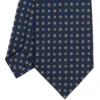CRAVATTA SARTORIALE CLASSICA IN SETA BLU SCURO Microfantasia fiore