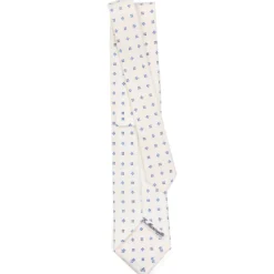 CRAVATTA SARTORIALE CLASSICA IN SETA BIANCA Microfantasia fiore