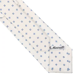 CRAVATTA SARTORIALE CLASSICA IN SETA BIANCA Microfantasia fiore