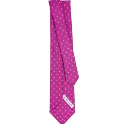 CRAVATTA SARTORIALE CLASSICA IN SETA FUCSIA Microfantasia fiore