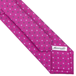 CRAVATTA SARTORIALE CLASSICA IN SETA FUCSIA Microfantasia fiore