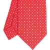 CRAVATTA SARTORIALE CLASSICA IN SETA ROSSA Microfantasia fiore