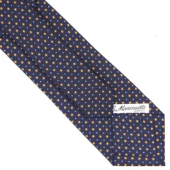 CRAVATTA SARTORIALE CLASSICA IN SETA BLU SCURO Microfantasia fiore