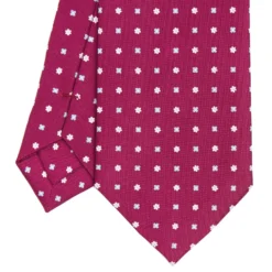 CRAVATTA SARTORIALE CLASSICA IN SETA BORDEAUX Microfantasia fiore