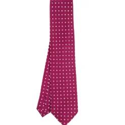 CRAVATTA SARTORIALE CLASSICA IN SETA BORDEAUX Microfantasia fiore