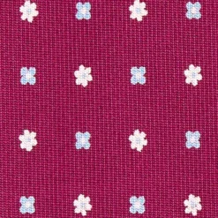 CRAVATTA SARTORIALE CLASSICA IN SETA BORDEAUX Microfantasia fiore