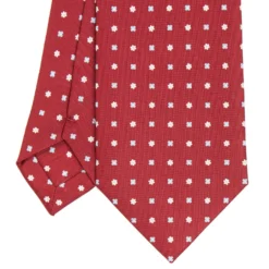 CRAVATTA SARTORIALE CLASSICA IN SETA BORDEAUX Microfantasia fiore