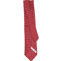 CRAVATTA SARTORIALE CLASSICA IN SETA BORDEAUX Microfantasia fiore