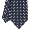 CRAVATTA SARTORIALE CLASSICA IN SETA BLU SCURO Microfantasia fiore