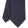 CRAVATTA SARTORIALE CLASSICA IN SETA BLU SCURO Microfantasia fiore