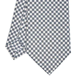 CRAVATTA SARTORIALE CLASSICA IN SETA BIANCA Microfantasia fiore