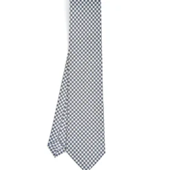 CRAVATTA SARTORIALE CLASSICA IN SETA BIANCA Microfantasia fiore