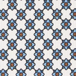 CRAVATTA SARTORIALE CLASSICA IN SETA BIANCA Microfantasia fiore