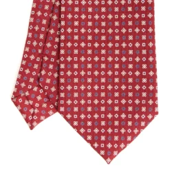CRAVATTA SARTORIALE CLASSICA IN SETA BORDEAUX Microfantasia fiore