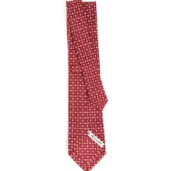 CRAVATTA SARTORIALE CLASSICA IN SETA BORDEAUX Microfantasia fiore