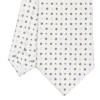 CRAVATTA SARTORIALE CLASSICA IN SETA BIANCA Microfantasia fiore