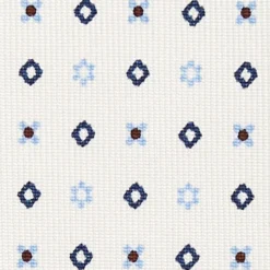 CRAVATTA SARTORIALE CLASSICA IN SETA BIANCA Microfantasia fiore