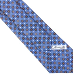 CRAVATTA SARTORIALE CLASSICA IN SETA AZZURRO POLVERE Microfantasia fiore