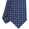 CRAVATTA SARTORIALE CLASSICA IN SETA BLU Microfantasia fiore