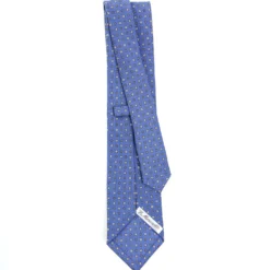 CRAVATTA SARTORIALE CLASSICA IN SETA AZZURRO POLVERE Microfantasia fiore