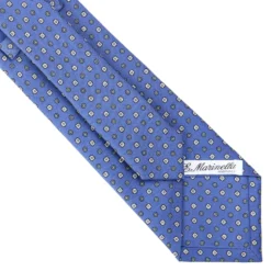 CRAVATTA SARTORIALE CLASSICA IN SETA AZZURRO POLVERE Microfantasia fiore