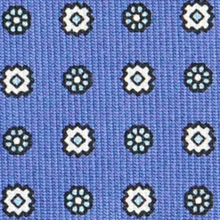 CRAVATTA SARTORIALE CLASSICA IN SETA AZZURRO POLVERE Microfantasia fiore