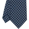 CRAVATTA SARTORIALE CLASSICA IN SETA BLU SCURO Microfantasia fiore