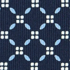 CRAVATTA SARTORIALE CLASSICA IN SETA BLU SCURO Microfantasia fiore