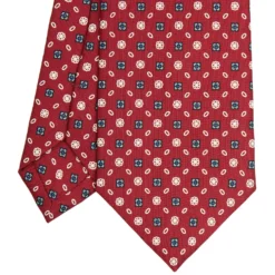 CRAVATTA SARTORIALE CLASSICA IN SETA BORDEAUX Microfantasia fiore