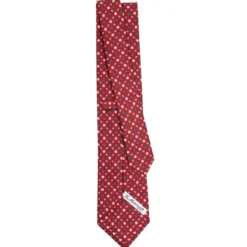CRAVATTA SARTORIALE CLASSICA IN SETA BORDEAUX Microfantasia fiore