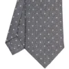 CRAVATTA SARTORIALE CLASSICA IN SETA GRIGIO SCURO Microfantasia fiore