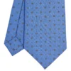 CRAVATTA SARTORIALE CLASSICA IN SETA AZZURRO POLVERE Microfantasia fiore