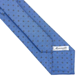 CRAVATTA SARTORIALE CLASSICA IN SETA AZZURRO POLVERE Microfantasia fiore