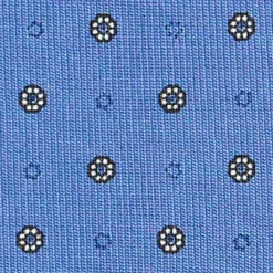 CRAVATTA SARTORIALE CLASSICA IN SETA AZZURRO POLVERE Microfantasia fiore