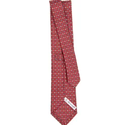 CRAVATTA SARTORIALE CLASSICA IN SETA BORDEAUX Microfantasia fiore