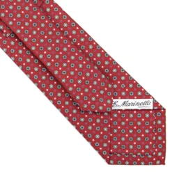 CRAVATTA SARTORIALE CLASSICA IN SETA BORDEAUX Microfantasia fiore