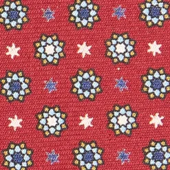 CRAVATTA SARTORIALE CLASSICA IN SETA BORDEAUX Microfantasia fiore